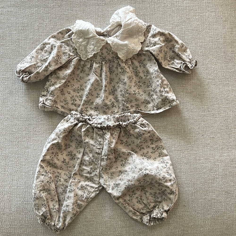 Pant and long sleeve collared set